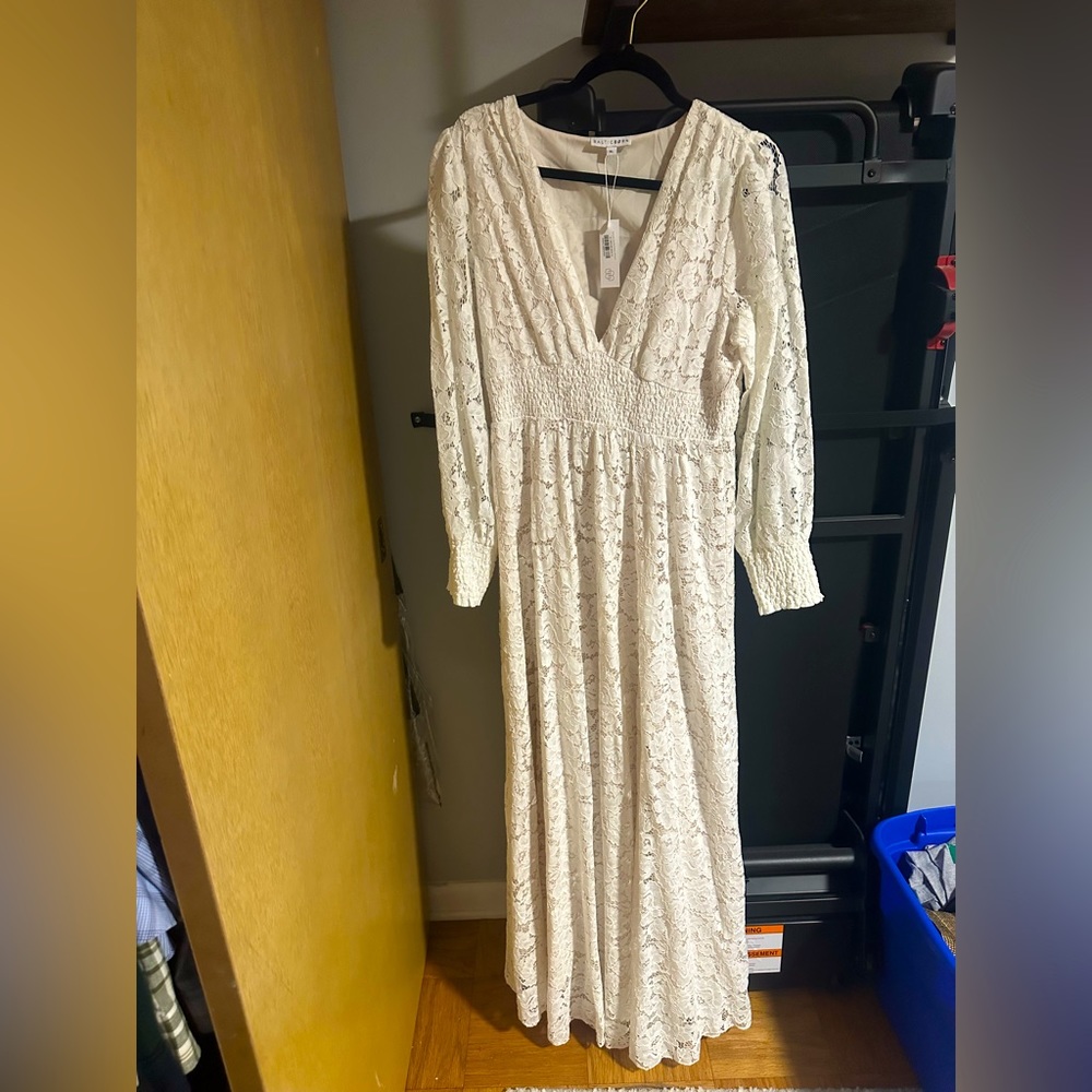 Aphrodite Lace Maxi Dress - Baltic Born Off White - XL
